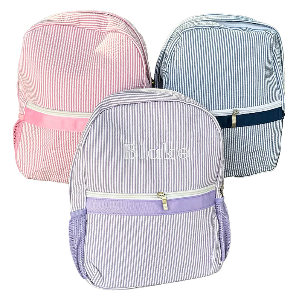 Personalized Seersucker Backpack for Toddlers