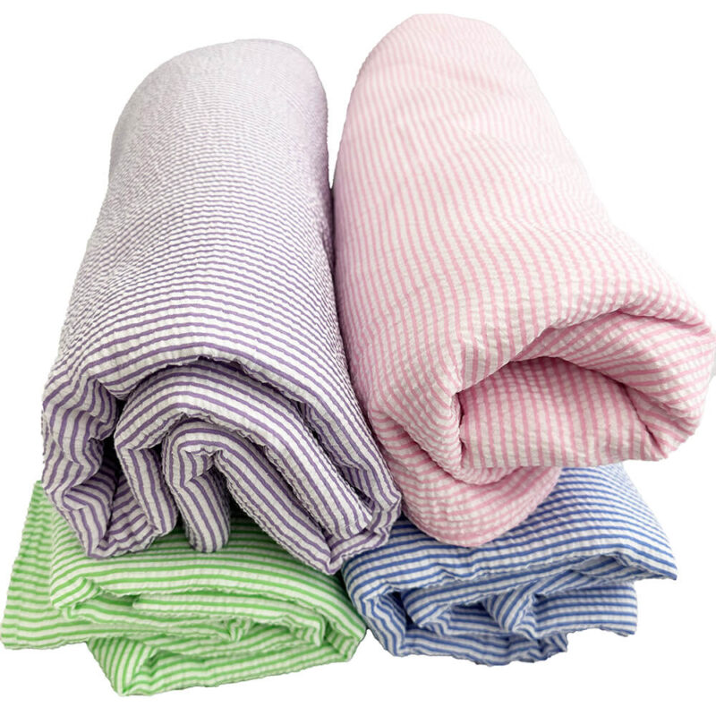 Personalized Seersucker Beach Towel - Image 2