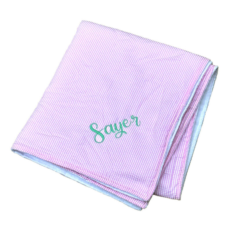 personalized seersucker towel