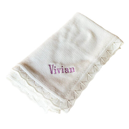 knit cotton stroller blanket